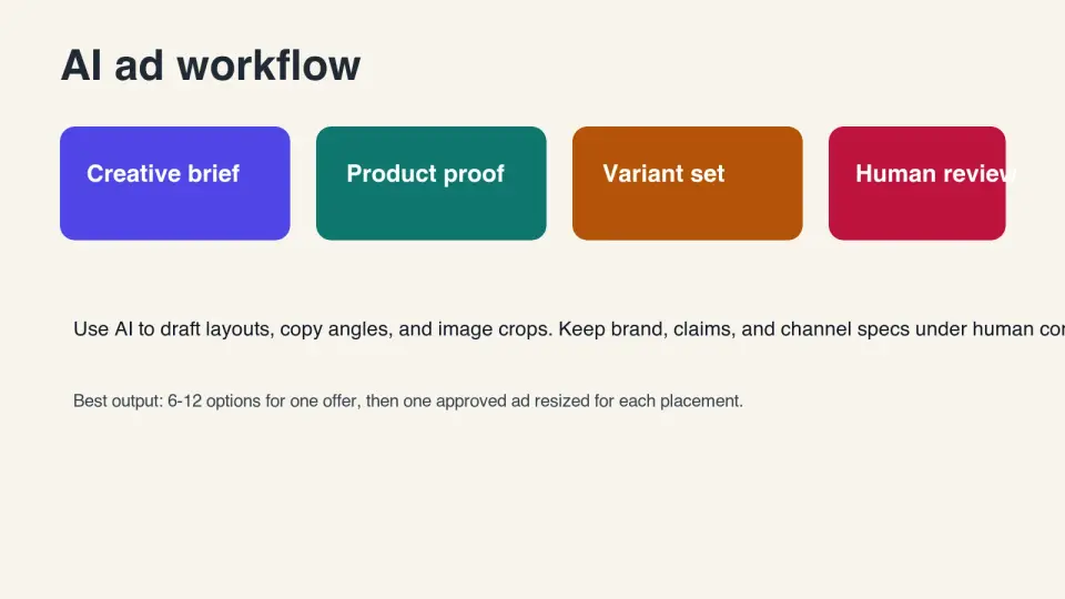 Cover image for AI Ad Generator Workflow: Prompts, Checks, Sizes