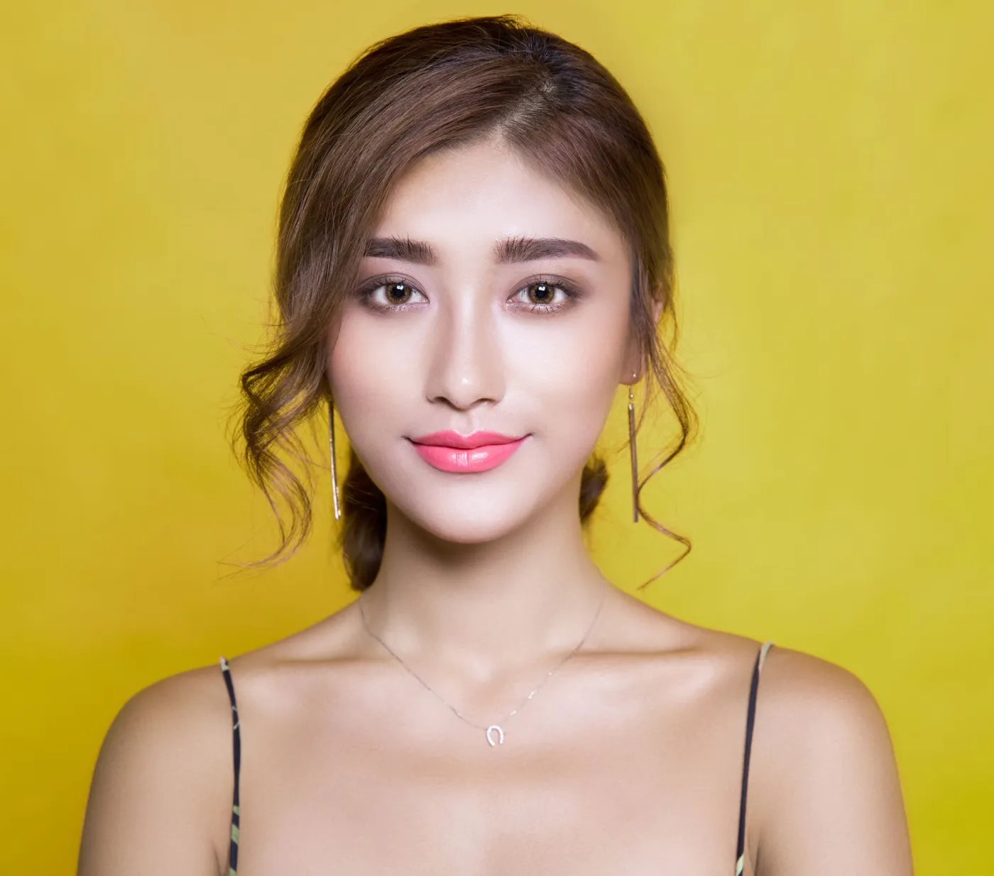 Studio portrait used to check skin texture, eyes, lips, and hairline after enhancement