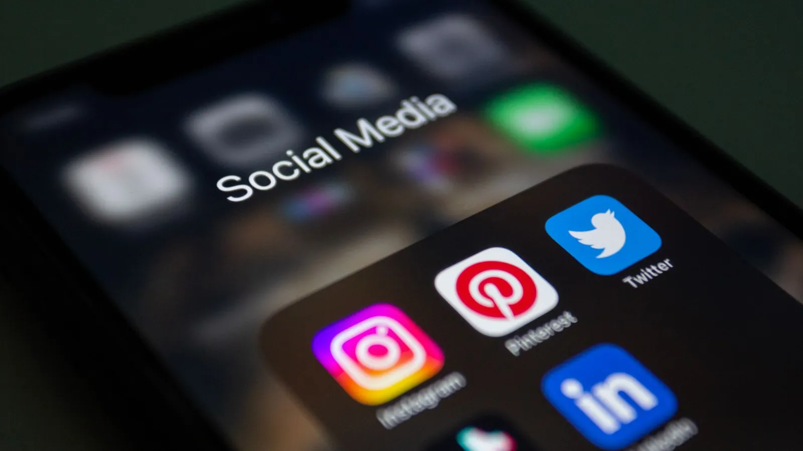 A smartphone screen displaying popular social media applications