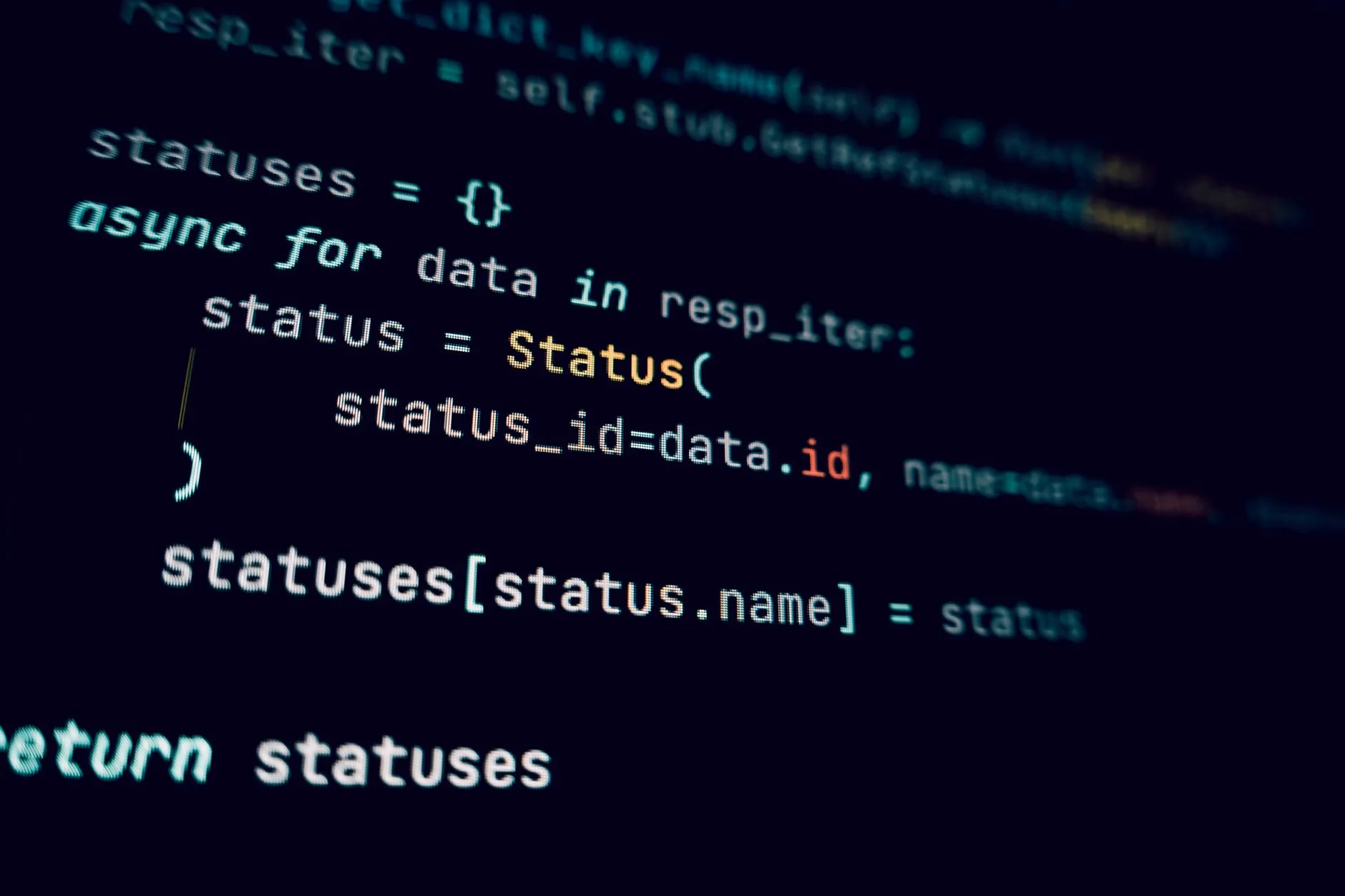 Code on a dark computer screen, representing reviewing an MCP server's exposed tools before connecting
