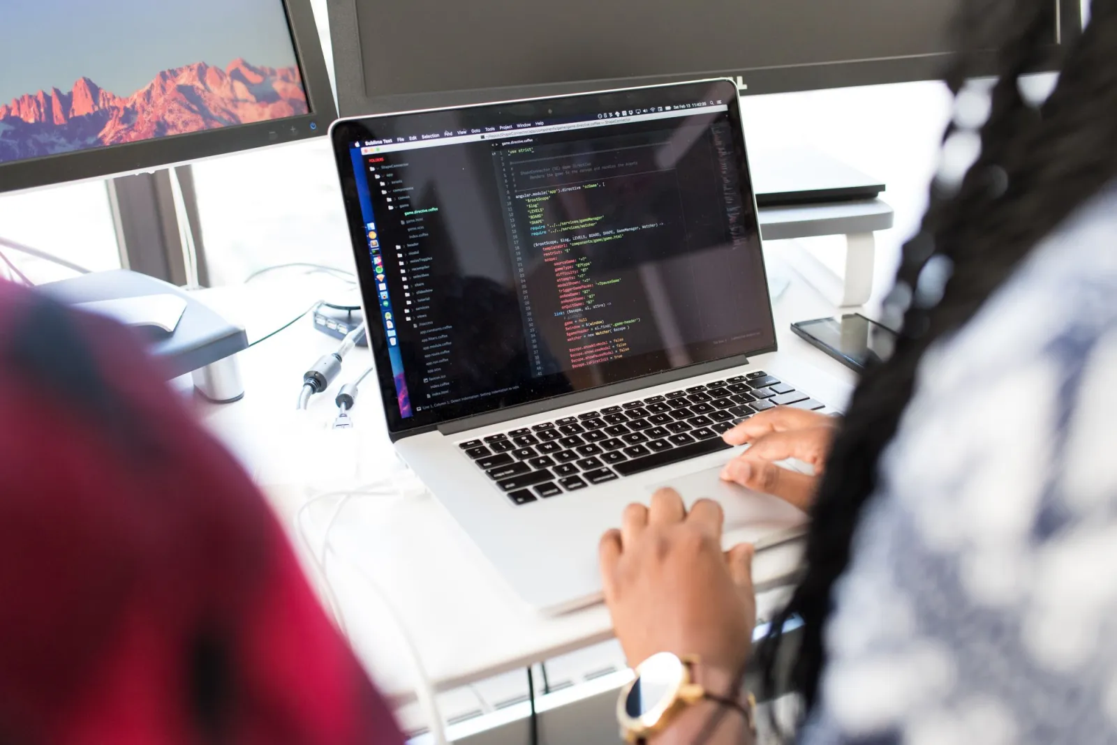 Laptop showing a code editor during software development
