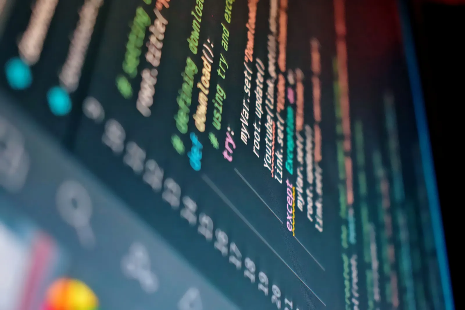 Color-coded programming code on screen representing a packaged Claude Code skill
