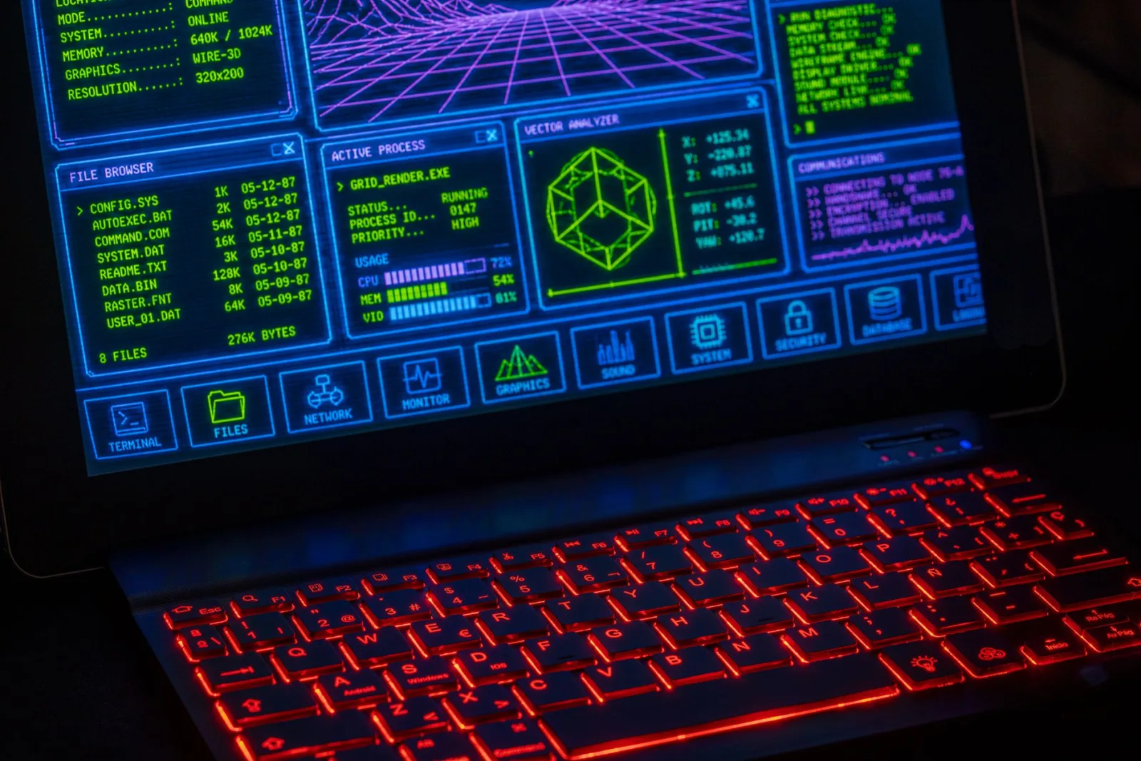A futuristic digital interface, the kind of asset where background handling matters