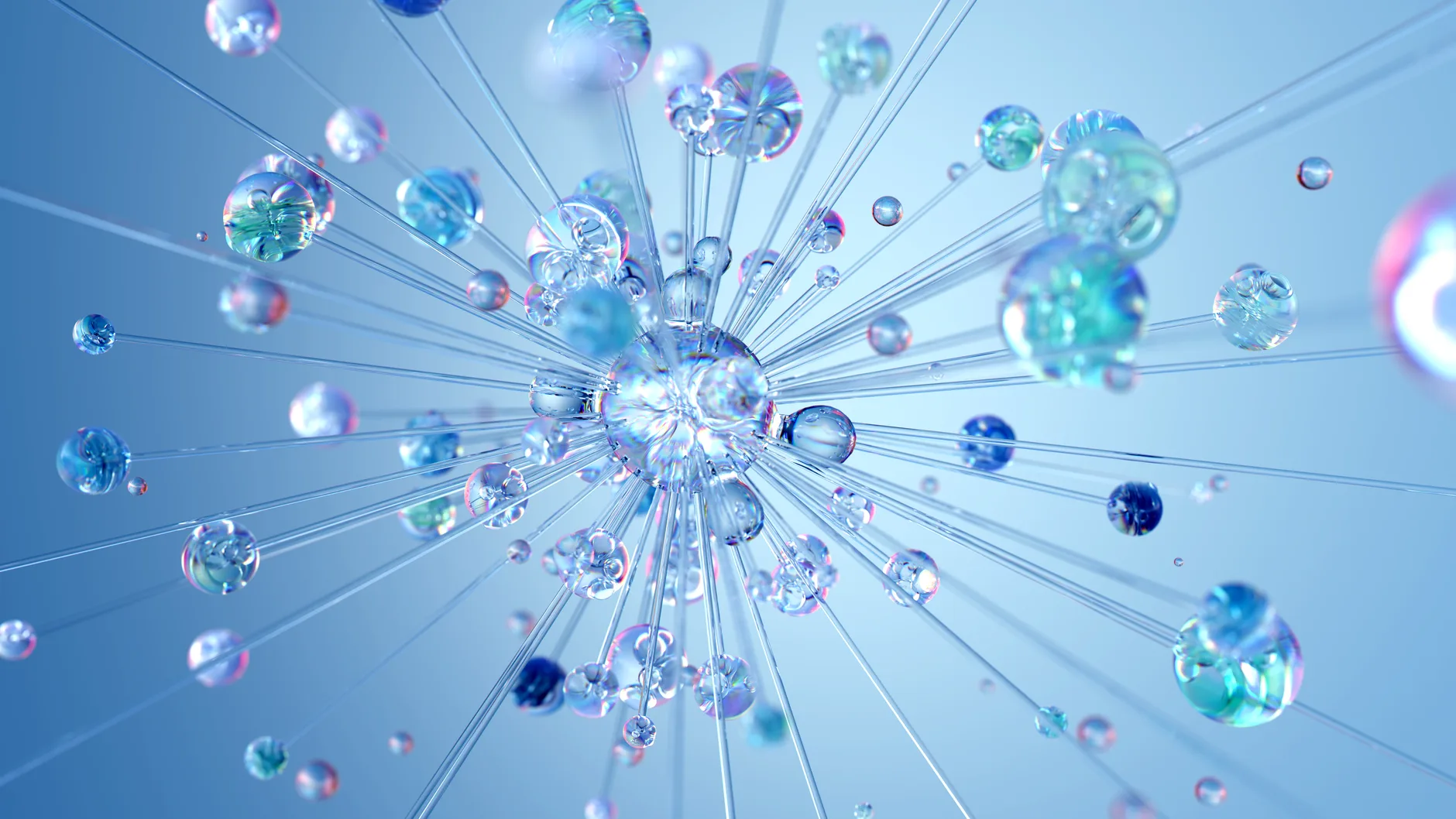 3D render abstract digital visualization depicting neural networks and AI technology