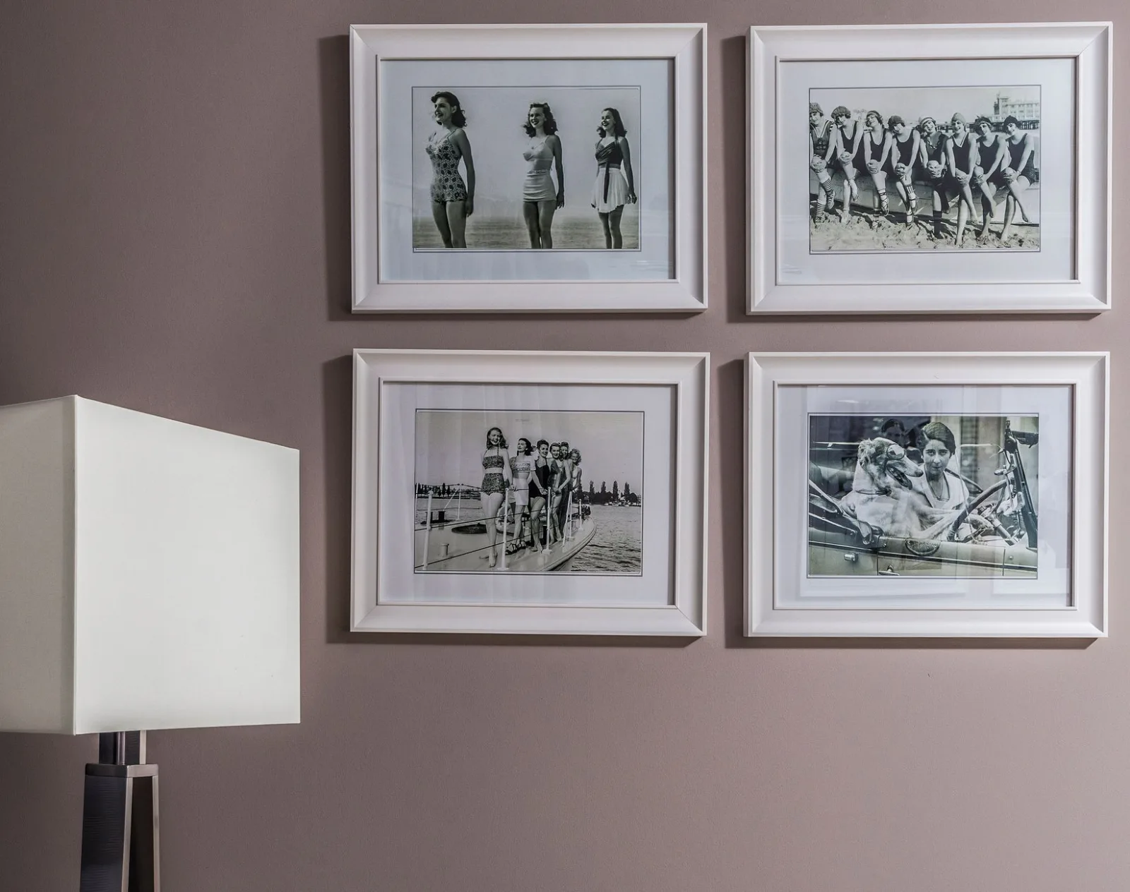 Vintage framed photographs showing how consistent borders create a cohesive collection