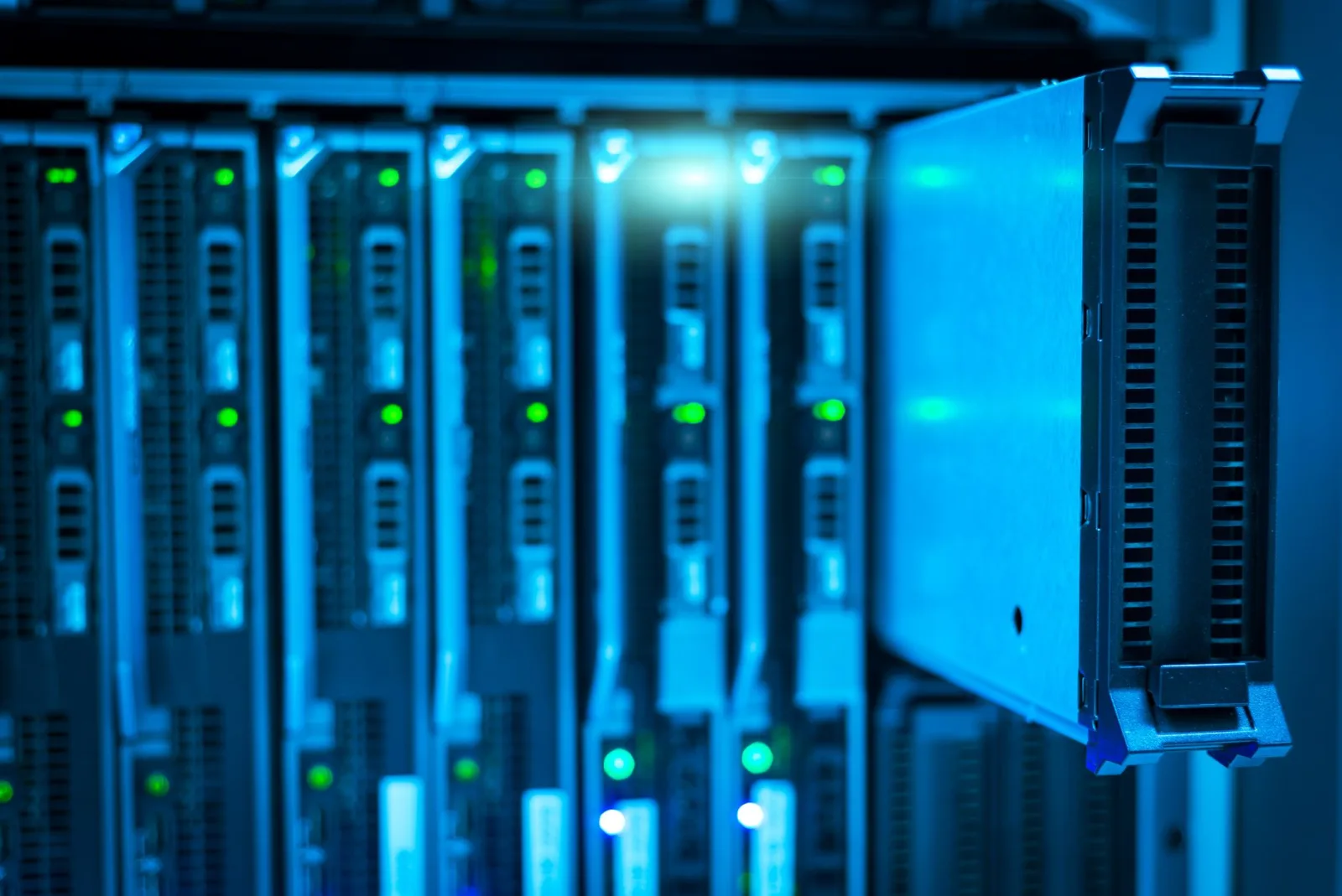 A detailed view of a server rack, the configuration target for CDN setup