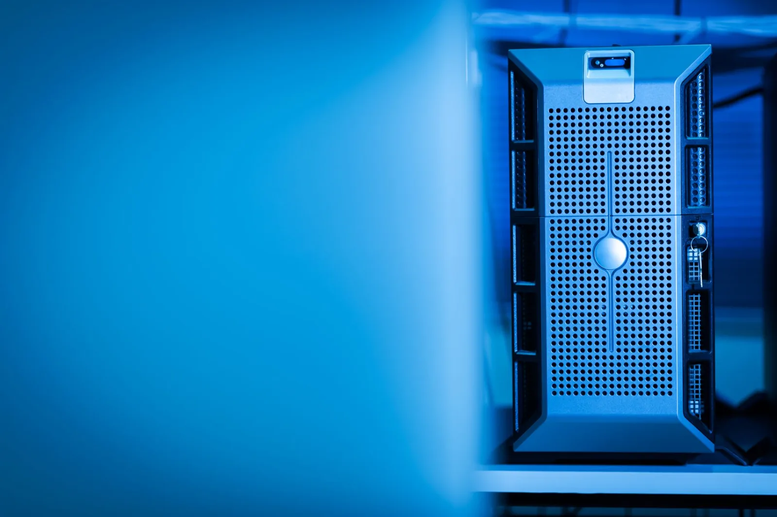 A close-up of a server unit, the hardware that performs on-the-fly image transformation
