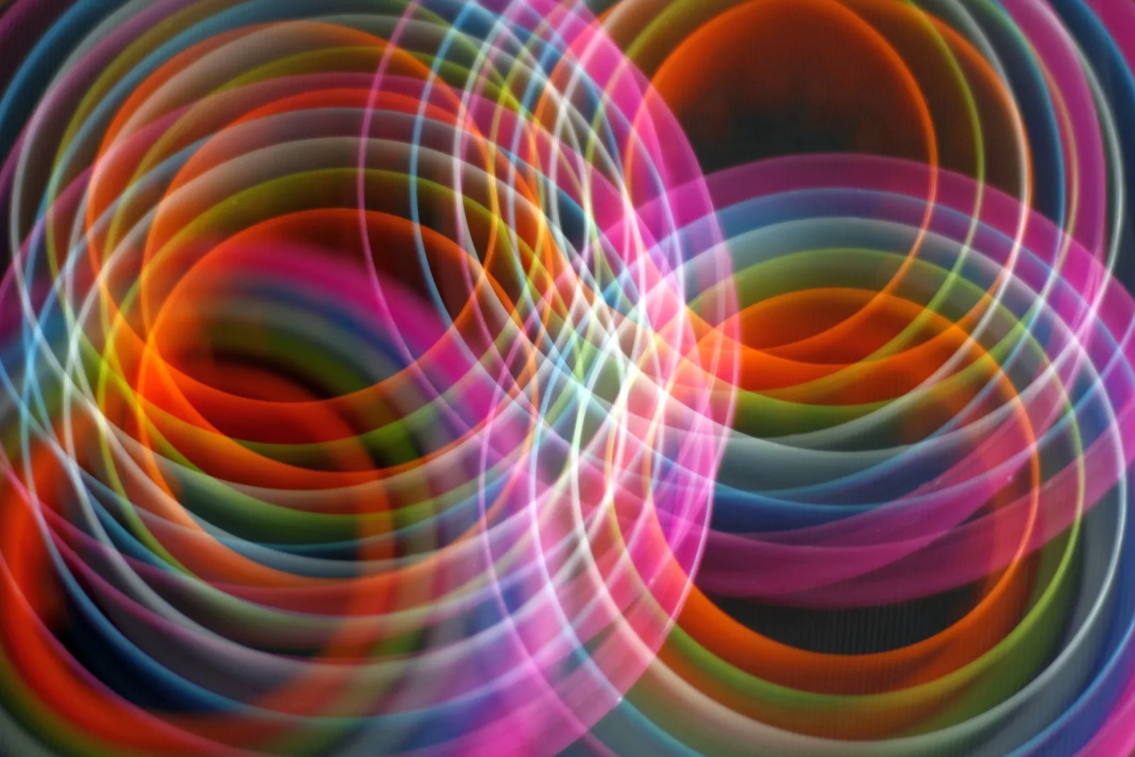 Abstract colorful circles representing the RGB color spectrum