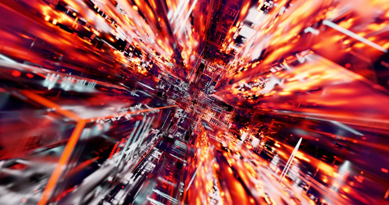 An abstract 3D digital light burst representing the model's depth inference