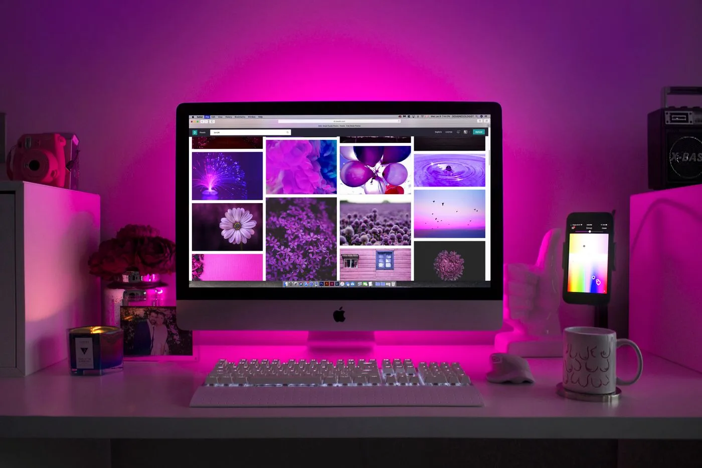 Desktop image library review before compressing, naming, and publishing web images