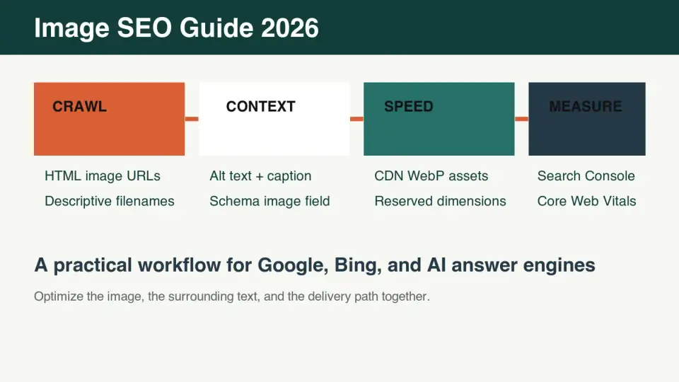 Cover image for Image SEO Guide 2026: Crawl, Rank, and Get Cited