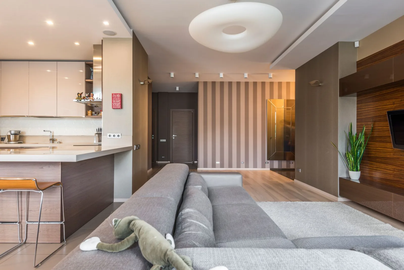A spacious living room decluttered and ready for a listing photo